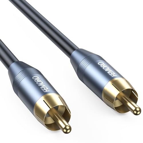 Subwoofer Cable 10 ft, Single RCA Coaxial Cord, Dual Shielded, Gold-Plated | Deep Bass for Subwoofer AV Receiver and more