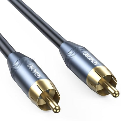 Subwoofer Cable 10 ft, Single RCA Coaxial Cord, Dual Shielded, Gold-Plated | Deep Bass for Subwoofer AV Receiver and more