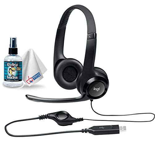 Logitech USB Headset Bundle | For Calls, Meetings & Communication | Includes Microphone + Microfiber Cloth
