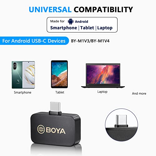BOYA Wireless Lavalier Microphone 2.4GHz Duan Channel Wireless Micrrophone System with Transmitter and 1 Receiver for Camera iPhone Android Phone Video Recording YouTube Vlog Live Streaming (BY-M1V3) - size: BY-M1V3