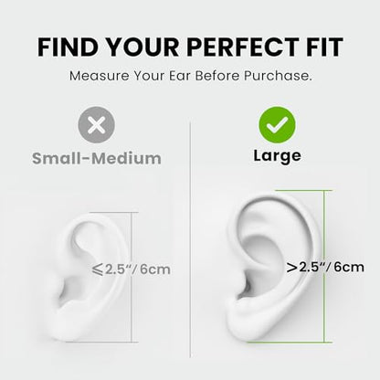 Avantree Resolve –3.5mm AUX Wired Open-Ear Earbuds w/Mic & Over-Ear Hook | Large Size, Compatible with Android Smartphones & Laptops & PC with AUX Jack, Ideal for Office, Outdoor & Home