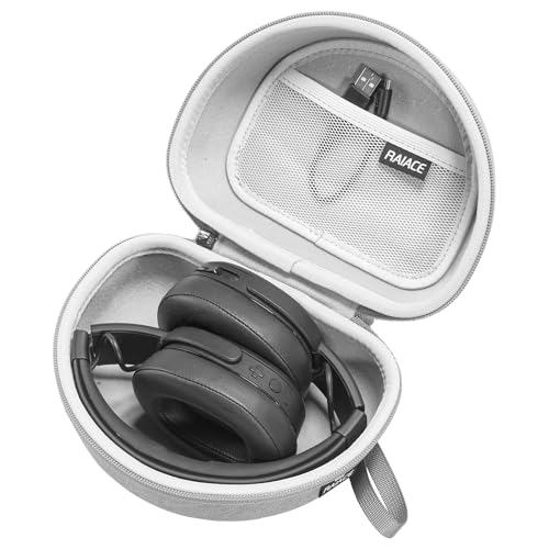 RAIACE Hard Storage Case Compatible with Skullcandy Crusher Over-Ear Headphones, for TOZO HT3 Headphones and More Foldable Headset, Travel Carrying Bag. (Case Only)-Gray - color: Gray