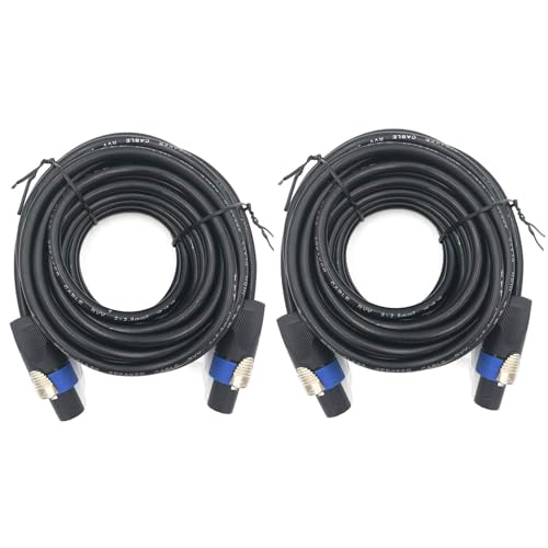 2 Pack Pro Speakon to Speakon Cable 100 Feet 12AWG 2 Conductor Twist Lock - size: 100FT/2PACK
