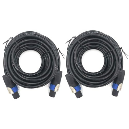 2 Pack Pro Speakon to Speakon Cable 100 Feet 12AWG 2 Conductor Twist Lock - size: 100FT/2PACK