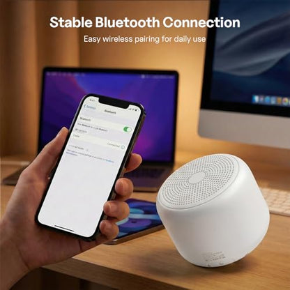 Bobtot Portable Bluetooth Speakers with Strap Easy to Carry | Wireless IPX5 Waterproof with Loud Stereo Sound, 20 Hours Playtime, Rechargeable Battery, Built-in Microphone, White - color: White