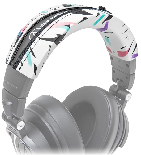 WC BandZ ATH - Upgraded Headband Cover for Audio Technica ATH M50X / M50XBT / M50 / M40X / M40 / M40FS / M30X / M30 / M20X / MSR7 by Wicked Cushions | 90's White - color: 90's White