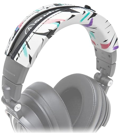 WC BandZ ATH - Upgraded Headband Cover for Audio Technica ATH M50X / M50XBT / M50 / M40X / M40 / M40FS / M30X / M30 / M20X / MSR7 by Wicked Cushions | 90's White - color: 90's White