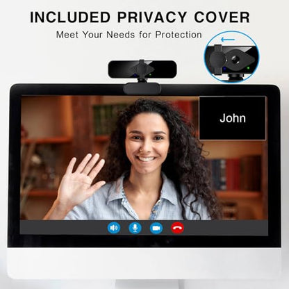 2K Webcam for PC, 85° View USB Computer Camera, with Noise Canceling Microphone & Privacy Cover, HD Web Cameras for Desktop Laptop Monitor Mac Streaming, Gaming & Video Calling - style: 2K Webcam