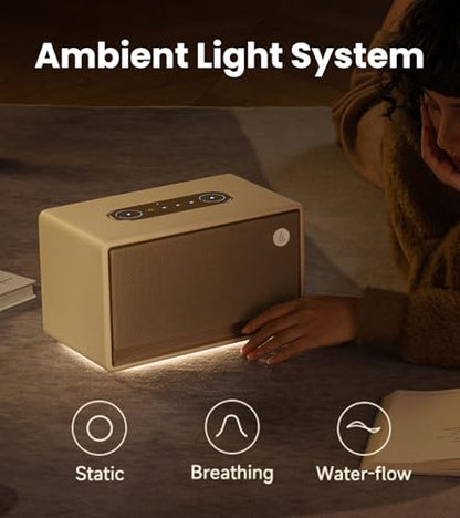 Edifier ES300 Bluetooth Desktop Speaker, 60W RMS, Ambient Lights, Ivory - color: Ivory