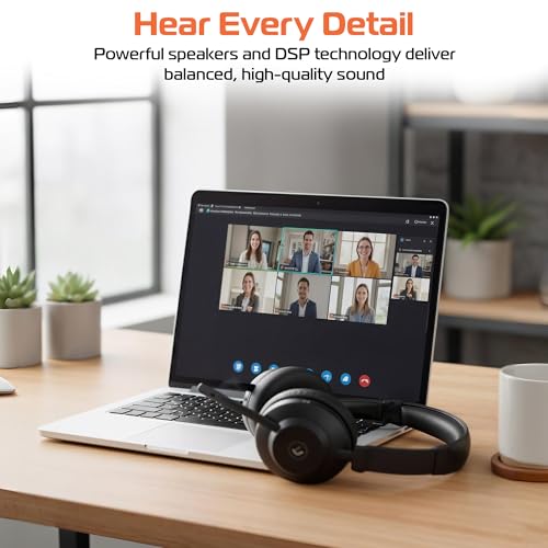 Spracht Blues Combo BT/USB Wireless Headphones for Working Professionals, Comfortable PC Headset, 40 Hour Battery Life, USB and Bluetooth Headset with Noise Cancelling Microphone for Work (Dual Ear) - style: Dual Ear