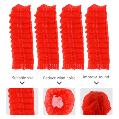 KESYOO Disposable Nonwoven Microphone Cover 100 Pairs Mic Protector for KTV Singing Compatible Handheld Microphones Sanitary and Easy to Use