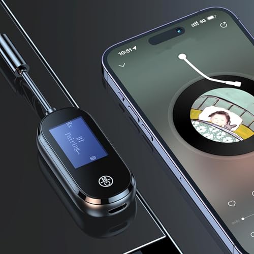 Bluetooth 5.3 Transmitter Receiver with Call Function, Studio Grade HD Sound Adapter for Home Travel Gym, Low Latency Wireless