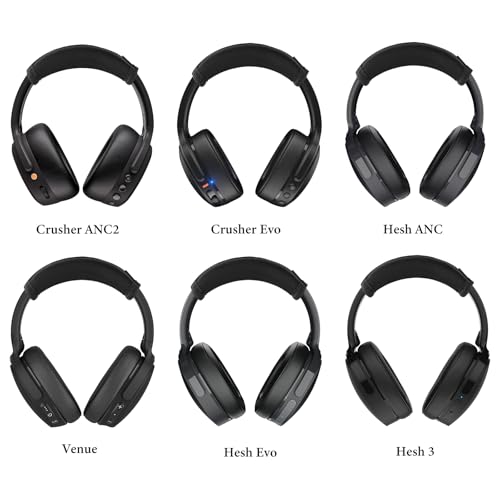 Geekria Flex Fabric Headband Cover Compatible with Skullcandy Crusher Evo, Crusher ANC / 2, Hesh 3, Hesh Evo, Hesh ANC, Venue Headphones, Easy DIY Installation (Black)