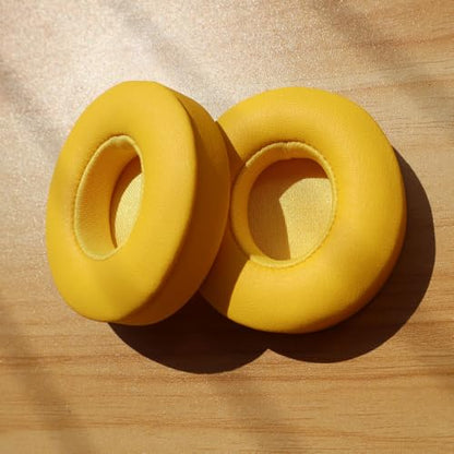 Beats Solo 3 Ear Pads Replacement, BUTIAO Soft Protein Leather Memory Foam Headphone Earpads Ear Cushions Pad for Beats by Dre Solo 3 Wireless & Solo 2 Wireless Over Ear Headsets (Yellow) - color: Yellow