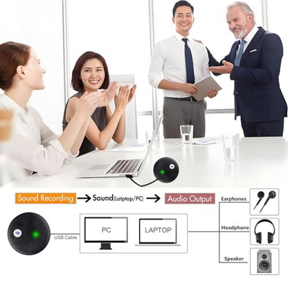 USB Microphone, Desktop Microphone, Mute Button with LED Indicator, Noise Reduction, Omnidirectional Condenser Microphones for PC Laptops or Video Conferences, Plug & Play