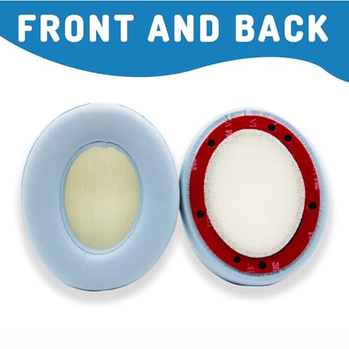 Studio 2/3 Earpads Replacement Ear Pads Cushion Cover Compatible with Studio 2.0 Wired/Wireless & Studio 3.0 B0500 B0501 Over-Ear Headphones (Crystal Blue) | Soft Protein Leather & Memory Foam Earpad Replacement, Ear Cushions Fit Studio3 & Studio2, Replac