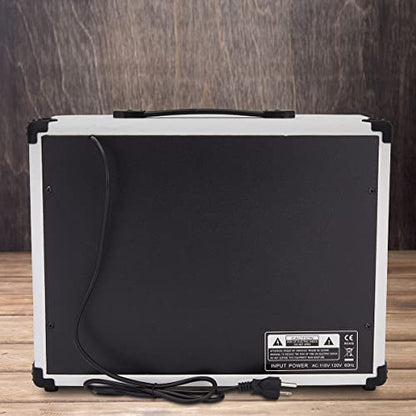 LyxPro 40 Watt Electric Guitar Amplifier | Solid State Studio Amp with 8” 4-Ohm Speaker, Custom EQ Controls, Drive, Delay, ¼” Passive/Active/Microphone Inputs, Aux in & Headphone Jack - White - color: White, size: 40 Watt