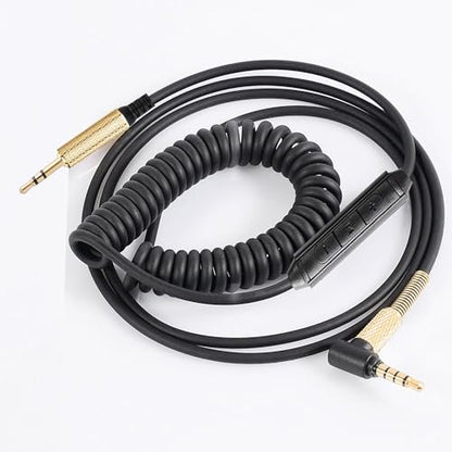 FAAEAL QC45 Coiled Audio Cable Replacement for Bose QC35 QC25 NC700 JBL E45BT E55BT E65BTNC 750NC Headphones, 2.5mm to 3.5mm(1/8”) in-line Mic Control Extension Aux Cord 8ft - size: 4.2ft-8ft(new style mic)