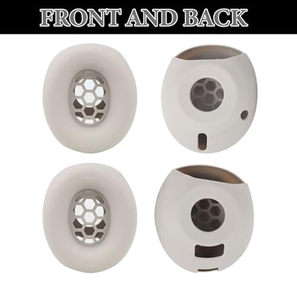 Aiivioll Studio Pro Silicone 2 in 1 Case Cover Set, Anti-Scratch Ear Pad Cover/Zipper Headband Cover for Beats Studio Pro Headphone, Studio Pro Soft Silicone Protector Accessories(Off-White) - color: Off-white