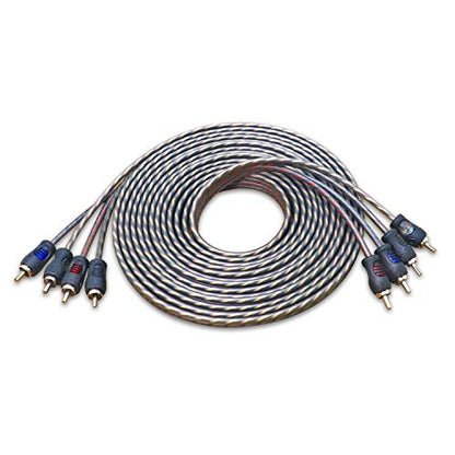 RECOIL RCI417 17ft 4 Channel RCA Audio Cable Twisted Pair Noise Reduction | 100% Oxygen Free Copper - style: 17ft 4-Channel RCA