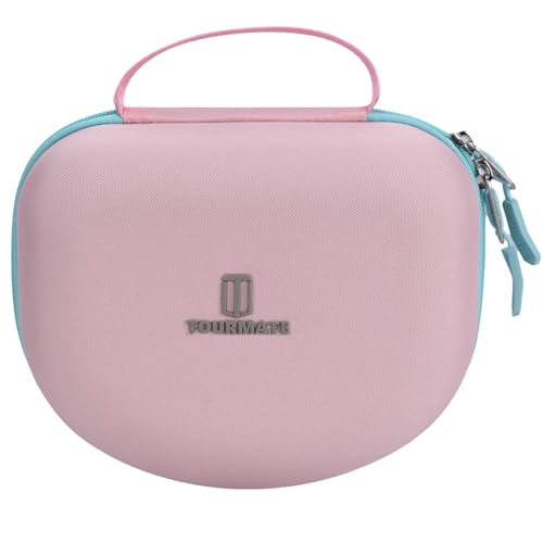 Tourmate Hard Travel Case for Riwbox CT-7 / CT-7S Cat Ear LED Light Kids Wireless Headphones, Protective Carrying Storage Bag （Box for Sale）(Pink&Cyan) - color: Pink&Cyan