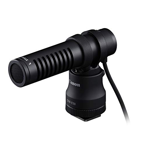 Canon USA 4474C001 Canon Stereo Microphone DM-E100 | Stereo microphone with wind screen and 1/8" TRS connector for videography, outdoor recording and content creation