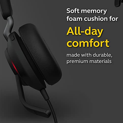 Jabra Evolve2 40 UC Wired Headphones, USB-C, Mono, Black – Telework Headset for Calls and Music, Enhanced All-Day Comfort, Passive Noise Cancelling Headphones, UC-Optimized with USB-C Connection - size: Unified Communications, style: Mono (USB-C)