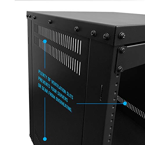 AxcessAbles 8U 19” Homelab Server Rack | 550-LB Capacity | Open Frame with Removable Side Panels | Rolling Rack Cabinet w/Locking 3” Casters | Network, AV & Studio Gear | Includes 5mm & 6mm Screws - color: RK8U