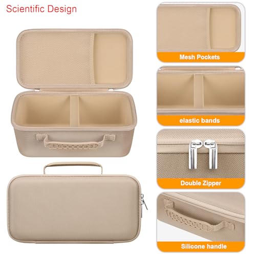 Elonbo Carrying Case for Marshall Middleton/Middleton II Portable Bluetooth Speaker, Wireless Speaker Hard Travel Protective Bag Storage Cover, Extra Mesh Pocket Fits Charging Cable, Champagne Gold - color: Champagne Gold