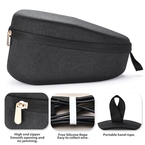 YaoshanTuda Hard Case for PS5 Pulse Elite Headset, Travel Bag | EVA hard shell + soft lining protects from drops & scratches. Built-in cable storage. Lightweight with carry handle. - color: Black
