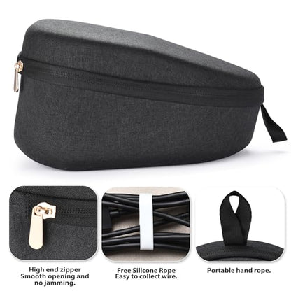 YaoshanTuda Hard Case for PS5 Pulse Elite Headset, Travel Bag | EVA hard shell + soft lining protects from drops & scratches. Built-in cable storage. Lightweight with carry handle. - color: Black