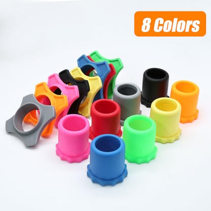 Murtenze 8 Set Microphone Silicone Ring & Foam Windscreen Covers, 8 Colors | Shakeproof, Anti-Rolling, Wireless Handheld Protection, Bottom Rod Sleeve Holder, For KTV, Studio, Performance, Speech
