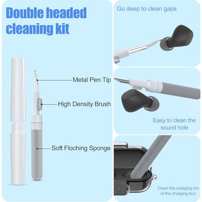 [with Safety Lock] for Sony WF-C510 Case Cover, Clear Soft TPU Protective Earbuds Case with Carabiner & Cleaner Kit Accessories Set(Clear) - color: Clear