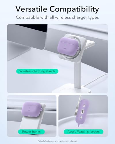 ESR for Airpods Pro 2 Case (HaloLock), Compatible with MagSafe, Purple - color: Purple