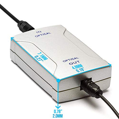 Optical Toslink Jack to Toslink Jack Digital Audio Converter Amplifier Box, Optical Toslink Extender for DVD/Blu-ray Players, Game Consoles, Audio receivers, Satellite Boxes, Cable Boxes - size: Toslink Jack to Toslink Jack
