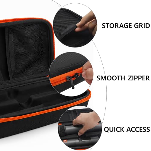 Musiin Microphone Carrying Case, Wireless Dual Microphone Case, Portable Handheld Mic Bag Fits Receiver, Adapter and AA Batteries for Travel, Shows or Karaoke