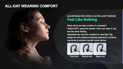 Yealink BH71 Workstation Pro Teams Certified Speaker and On Ear Bluetooth Headset BH71, Dongle, Charging Case, for Video/Mobile Phone Calls, Compatible with Zoom, UC Meet, Gold Support Plan, 1208654