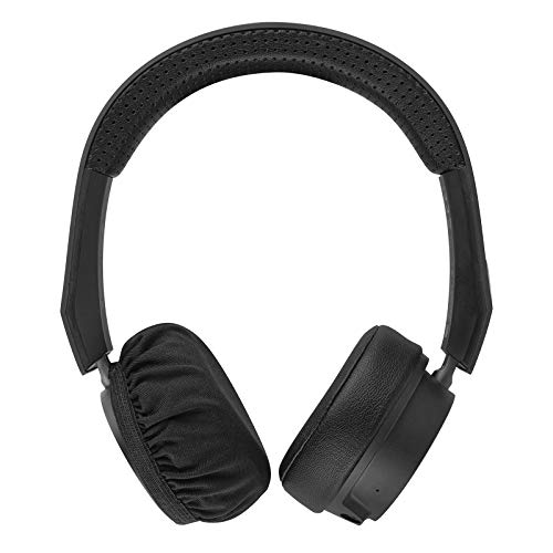Geekria 2 Pairs Flex Fabric Headphones Ear Covers - Product Safety Certified - Washable & Stretchable Earcup Protectors for Over-Ear Headsets, Sweat Pads for Gym, Gaming (S/Black) - color: Black