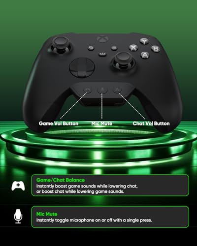 INGA Wireless Gaming Headset for Xbox Series X|S, Xbox One, PC, PS5/4, Mac, Nintendo Switch, Game/Chat Balance, 2.4GHz/Bluetooth 5.2, ENC Microphone & 7.1 Surround Sound (Green LED)