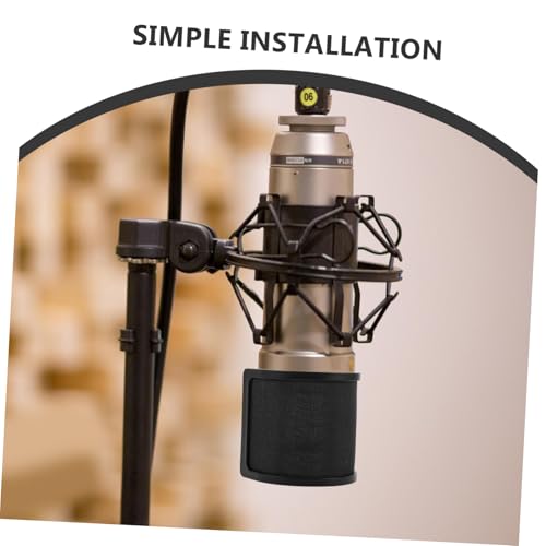 VICASKY Dual Layer Microphone Windscreen Shield U-Shaped Filter for Enhanced Sound Isolation and Noise Reduction Podcasts and Streaming Sessions