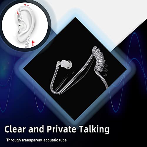 Retevis Walkie Talkie Earpiece, for RT22/RT68/RT21/H777/RT19/RT15 | Acoustic Tube, Coil, Compatible with Pxton, Baofeng, Kenwood 2 Way Radio, Security Walkie Talkie Headset(4 Pack)