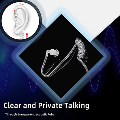 Retevis Walkie Talkie Earpiece, for RT22/RT68/RT21/H777/RT19/RT15 | Acoustic Tube, Coil, Compatible with Pxton, Baofeng, Kenwood 2 Way Radio, Security Walkie Talkie Headset(4 Pack)