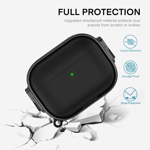 for AirPods Pro 3 Case with Safety Lock,Magsafe Compatible,Black - color: Black Grey, size: Airpods Pro 3 Case (2025)