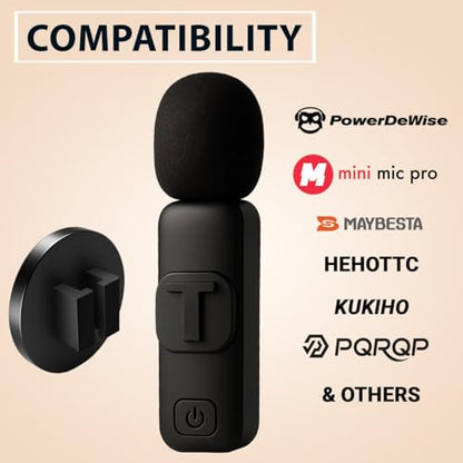 Magnetic Clip for Wireless Lavalier Microphone – 360° Strong Mic Magnet Mount for Mini Mic Pro, MAYBESTA, Bulatry, PQRQP – Invisible Hands-Free Mic Holder for Shirt, Jacket, Collar