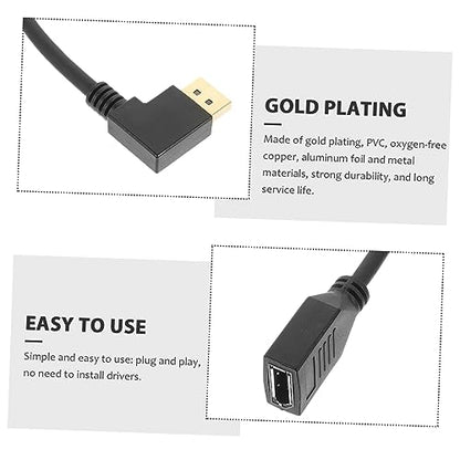 Toyvian Extension Cable Male to Female Hd Right-angle Adapter for Gaming Monitor Easy Installation Stable Transmission and Versatile Use Offices and Studios