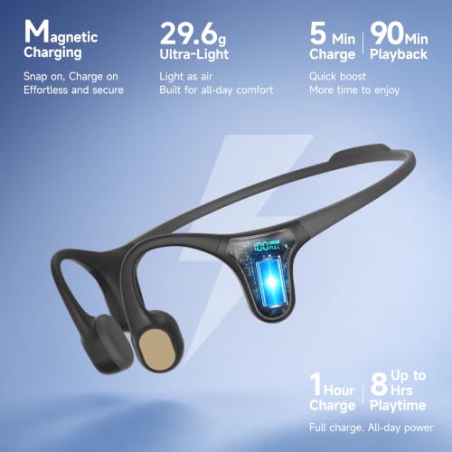 dreame Aqua Plus Bone Conduction Headphones, Open-Ear Headphones, IP68 | Waterproof Swimming Earbuds, Bluetooth 5.2 & MP3 Dual Mode, 32GB Storage, Secure Fit for Swimming, Gym and Running, Black - color: Black