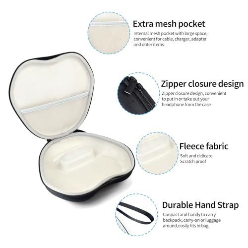 Headphone Case for Edifier W820NB Bluetooth Noise Cancelling Headphone, Headphone Bag Compatible with EDIFIER Free Pro, Mesh Bag for USB Cables, Chargers and Other Accessories, Headset Case Travel Bag