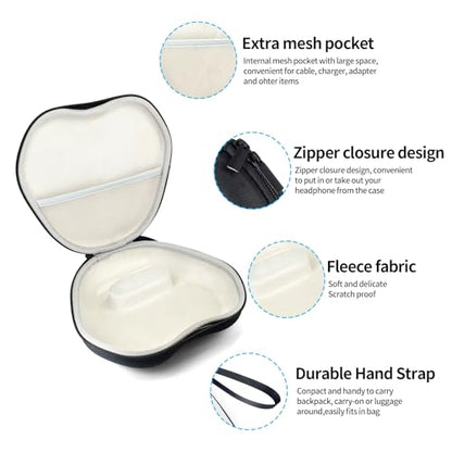 Headphone Case for Edifier W820NB Bluetooth Noise Cancelling Headphone, Headphone Bag Compatible with EDIFIER Free Pro, Mesh Bag for USB Cables, Chargers and Other Accessories, Headset Case Travel Bag