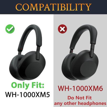SOULWIT Hinge for Sony WH-1000XM5 - Black | Protective Connectors for WH1000XM5(XM5) Headband Side Cover Slider to Fix and Prevent Breakage - color: Black