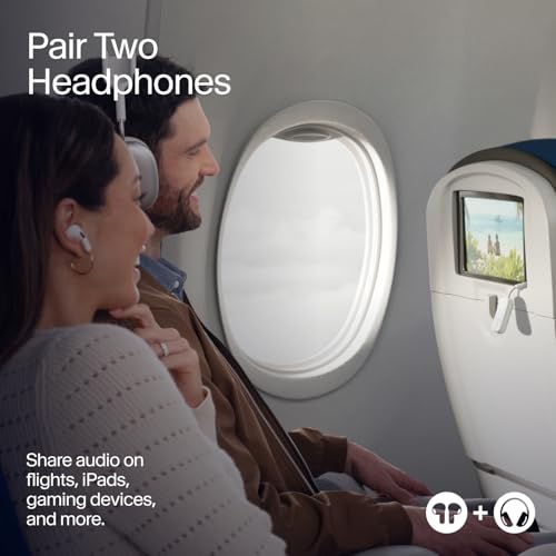 Twelve South AirFly Pro 2 Deluxe, Wireless Bluetooth Adapter, White | Pair 2 AirPods or Wireless Headphones – 3.5mm AUX Bluetooth Transmitter/Receiver for Cars, Boats, Treadmills, TVs , Airplane - color: White, style: AirFly Pro 2 Deluxe